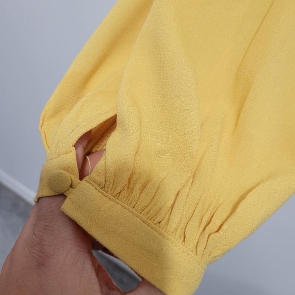Free People Yellow Blouse Large NWT - Picture 4 of 13